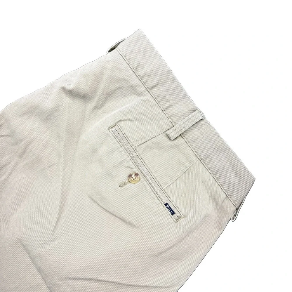 Polo Ralph Lauren Mens 42 Khaki Cotton Classic Fit 9 Chino Shorts Flat Front